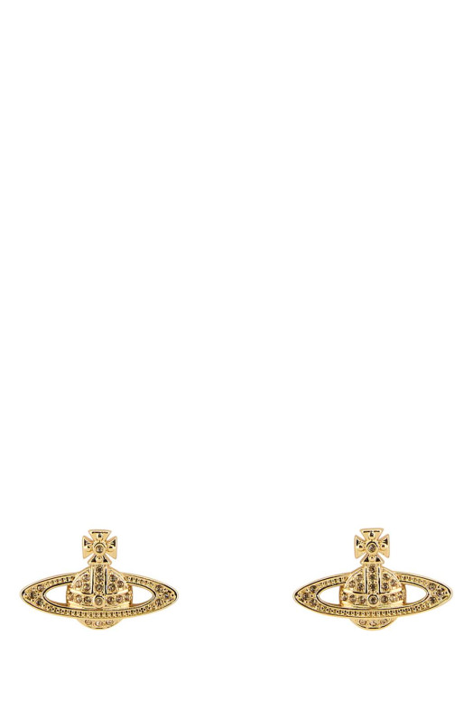 Gold metal Mini Bas Relief earrings VIVIENNE WESTWOOD (6202003302R121CN)