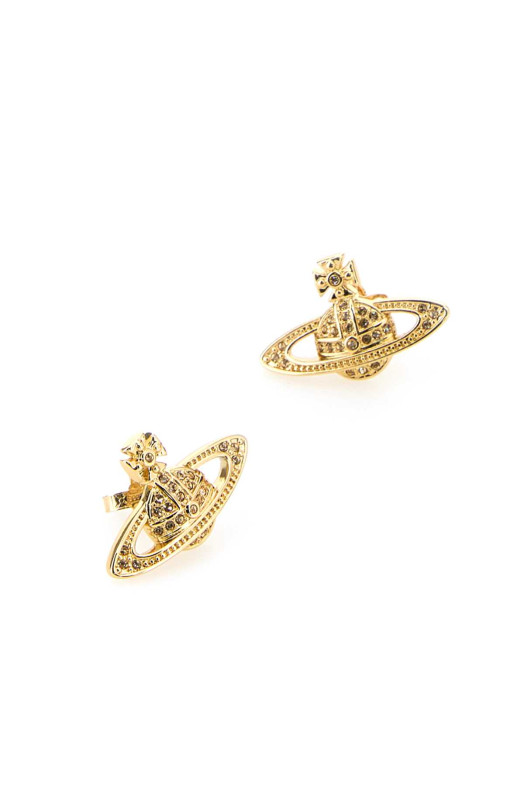 Gold metal Mini Bas Relief earrings VIVIENNE WESTWOOD (6202003302R121CN)