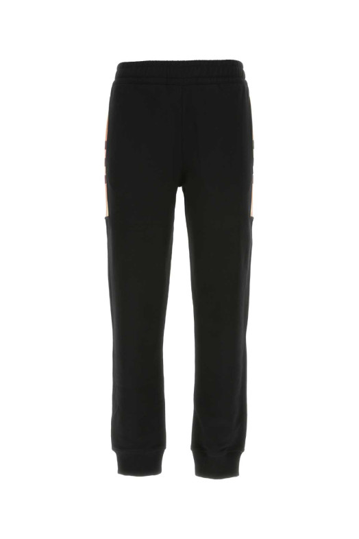 Black stretch cotton joggers Black BURBERRY (8059066)