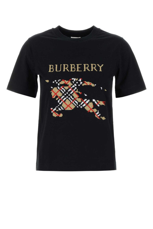 Black stretch cotton t-shirt Black BURBERRY (8110957)