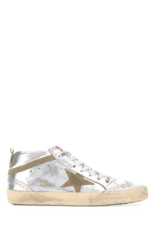 Срібні шкіряні кросівки Mid Star від GOLDEN GOOSE DELUXE BRAND (GWF00122F002794)
