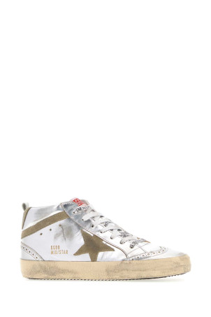 Срібні шкіряні кросівки Mid Star від GOLDEN GOOSE DELUXE BRAND (GWF00122F002794)