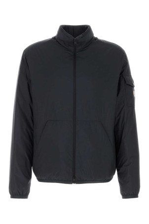 Темно-синяя нейлоновая куртка-пуховик Breezes черного цвета MONCLER (L10911A00014597YD)