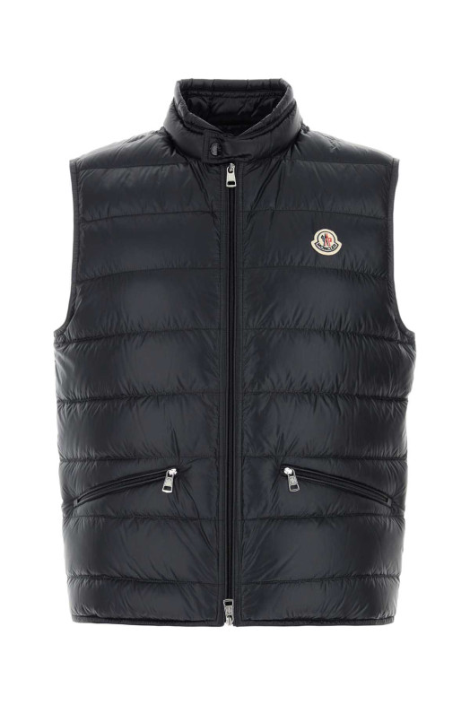 Темно-синя нейлонова безрукавка Gui з пухом, чорна, MONCLER (L10911A1070053029)