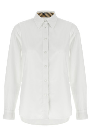 Рубашка с вставками в клетку Burberry, белая 8111217WHITE