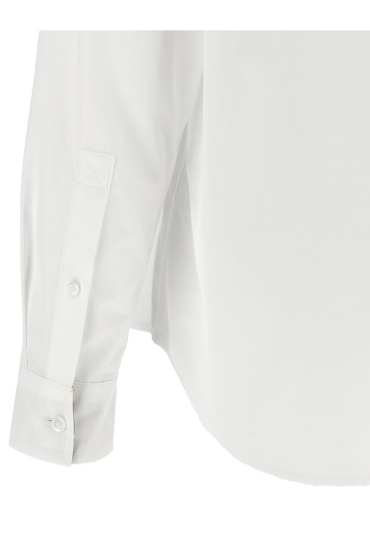 Рубашка с вставками в клетку Burberry, белая 8111217WHITE