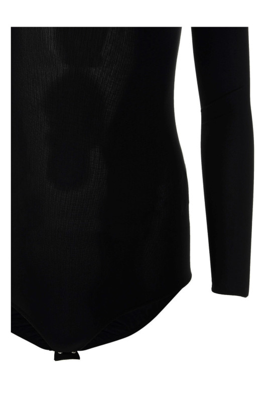 Long sleeves crew neck bodysuit Black