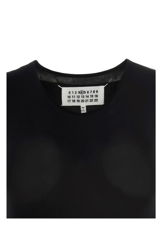 Long sleeves crew neck bodysuit Black