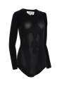 Long sleeves crew neck bodysuit Black