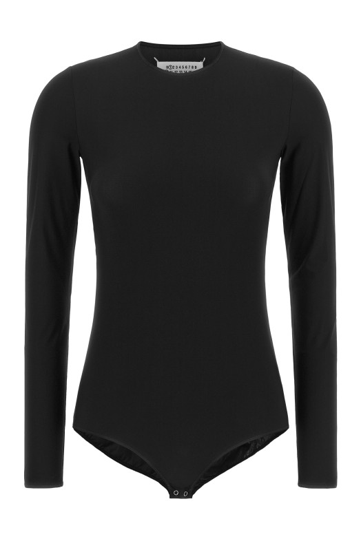 Боді з довгими рукавами та круглим вирізом, чорне MAISON MARGIELA S51NA0056S20518900