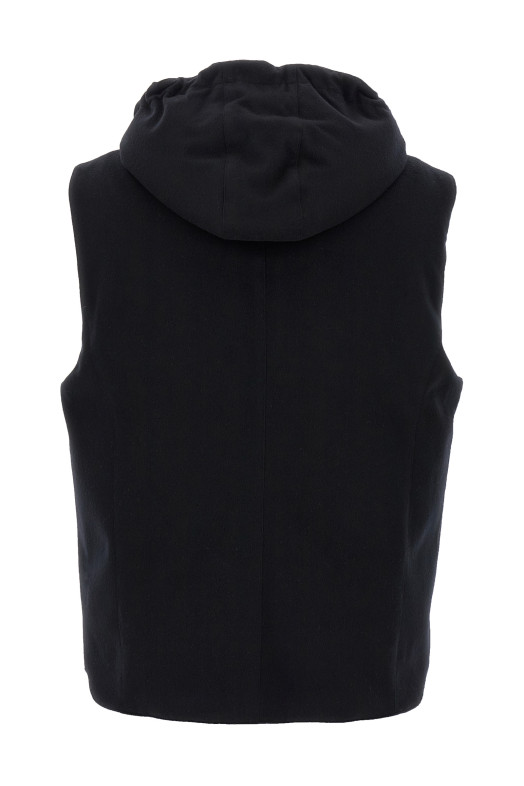 Padded wool vest Black