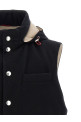 Padded wool vest Black