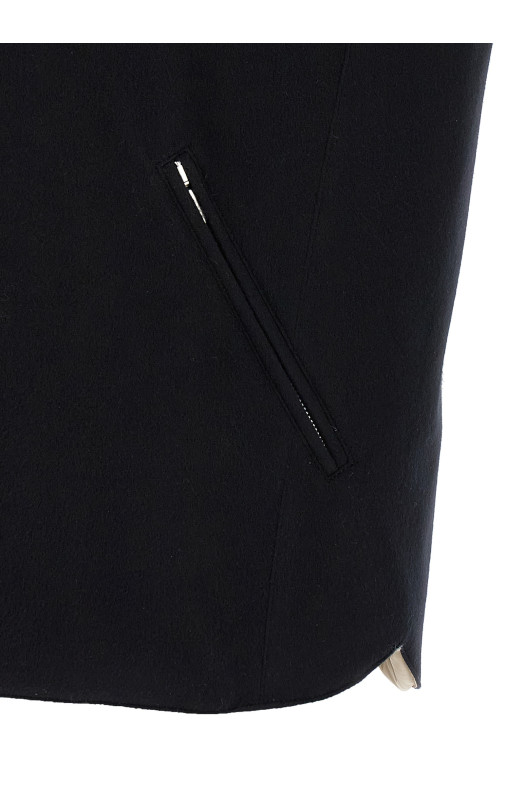 Padded wool vest Black