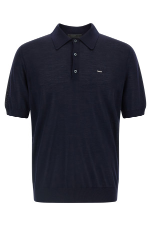 Wool polo shirt Blue