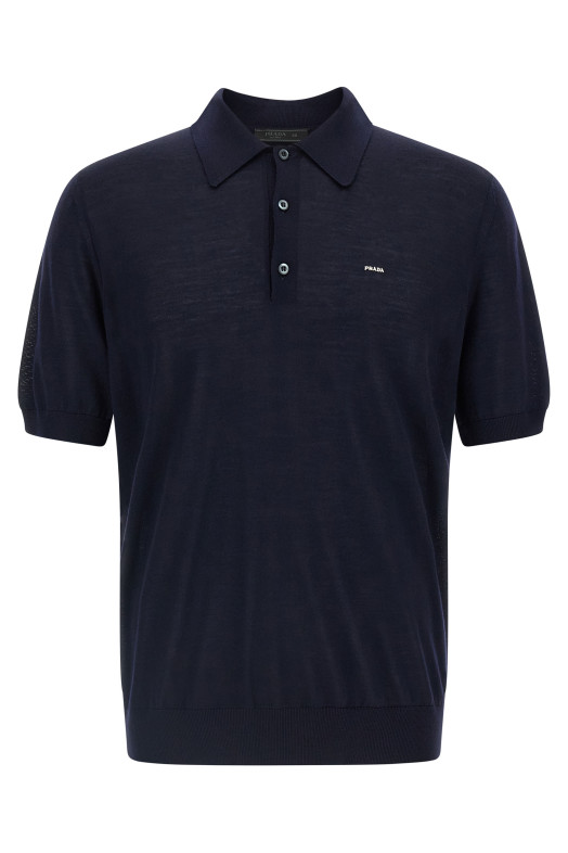 Wool polo shirt Blue