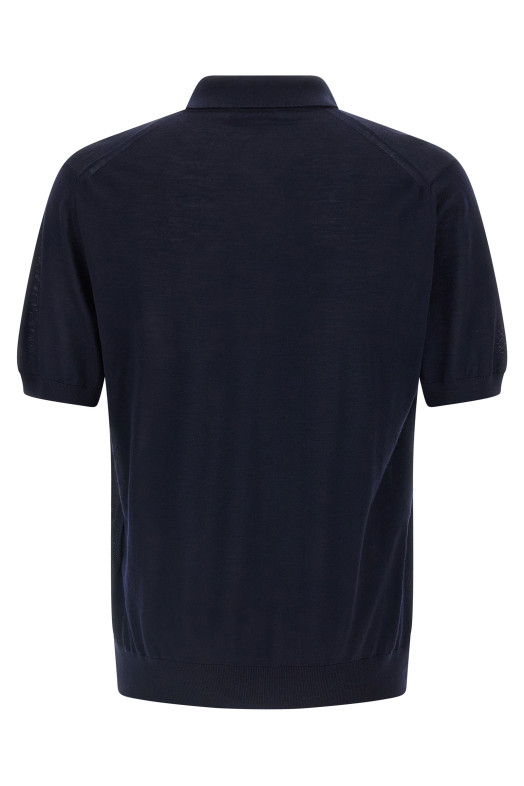 Wool polo shirt Blue