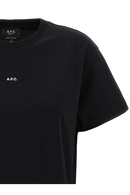 'Boxy Micro Logo' T-shirt Black-grey