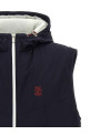 Жилет с капюшоном, синий BRUNELLO CUCINELLI MM49A7432GC1086