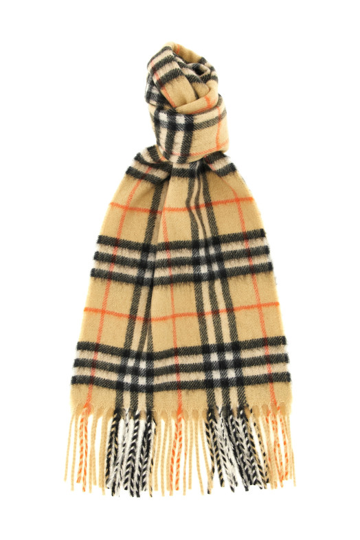 Check scarf Beige
