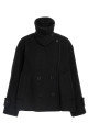 Double breasted wool coat Black