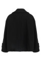 Double breasted wool coat Black