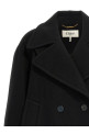 Double breasted wool coat Black
