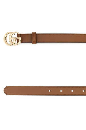 Brown leather GG belt GUCCI (4094170AAA5)