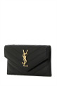 Black leather card holder Black SAINT LAURENT (612808BOW01)