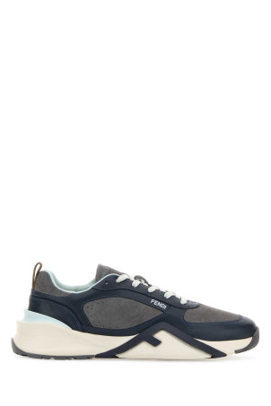 Two-tone leather and suede Fendi Flow sneakers FENDI (7E1925AY1W)