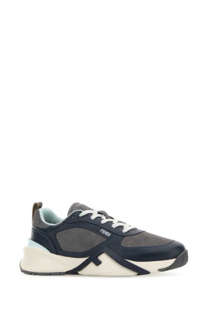 Two-tone leather and suede Fendi Flow sneakers FENDI (7E1925AY1W)