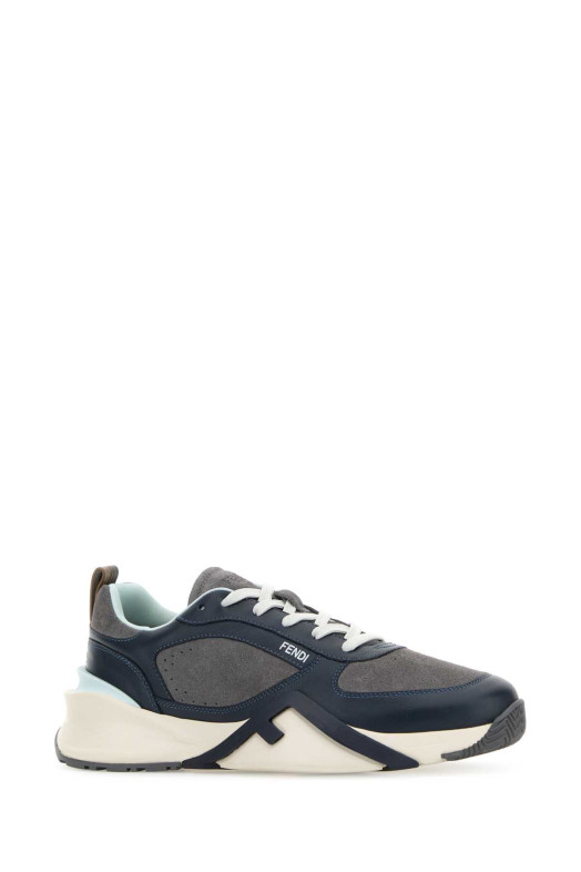 Two-tone leather and suede Fendi Flow sneakers FENDI (7E1925AY1W)