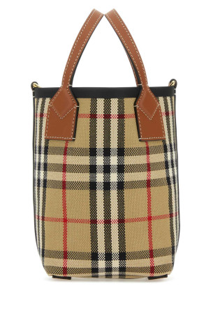 Сумка-ведро из ткани с вышивкой «Лондон», многоцветная, BURBERRY (8070461)