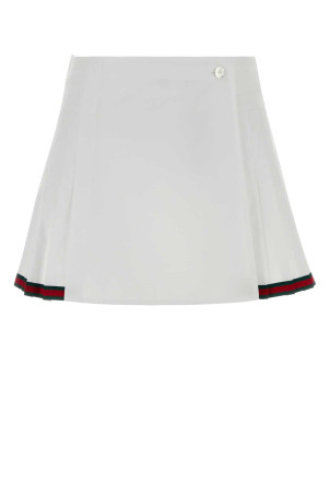 White poplin mini skirt GUCCI (846659ZAJP1)