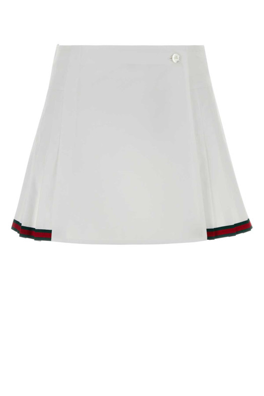 White poplin mini skirt GUCCI (846659ZAJP1)