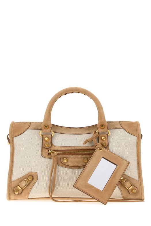 Небольшая сумка Le City из двухцветного полотна и замши от BALENCIAGA (8657622ACPA)