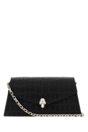 Black leather mini Skull crossbody bag Black ALEXANDER MCQUEEN (8746981HBT2)