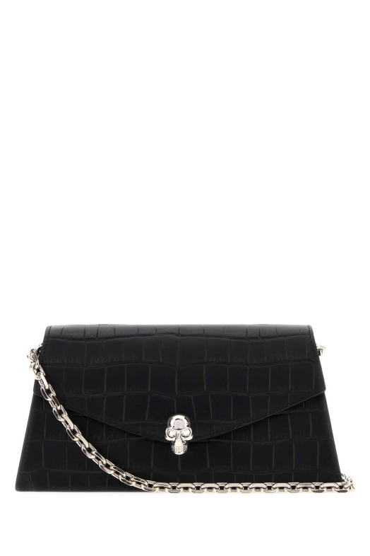 Black leather mini Skull crossbody bag Black ALEXANDER MCQUEEN (8746981HBT2)