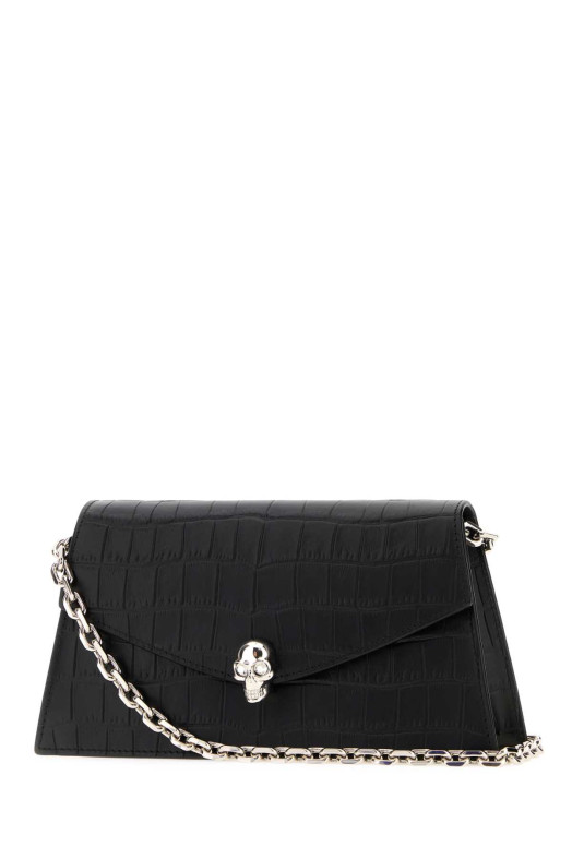 Black leather mini Skull crossbody bag Black ALEXANDER MCQUEEN (8746981HBT2)
