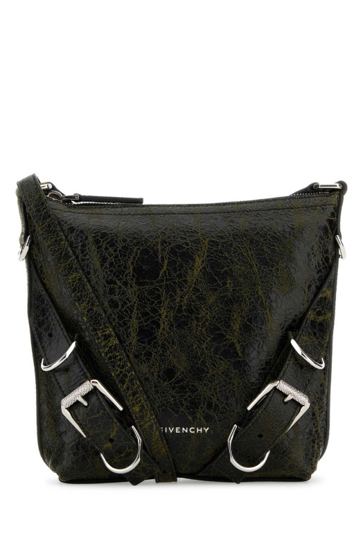 Two-tone leather Voyou crossbody bag Blue GIVENCHY (BKU04MK1TY)