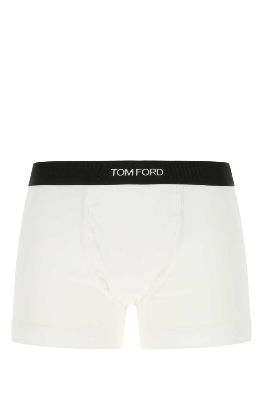 White stretch cotton boxer set White TOM FORD (T4XC31040)