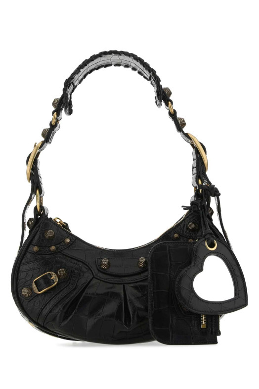 Black leather Le Cagole XS shoulder bag Black BALENCIAGA (67130923EBM)