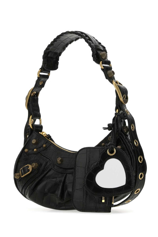 Black leather Le Cagole XS shoulder bag Black BALENCIAGA (67130923EBM)