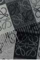 Embroidered wool blend scarf White/Black LOEWE (F810487X17)