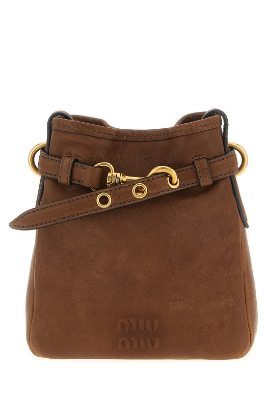 Nappa leather shoulder strap Brown