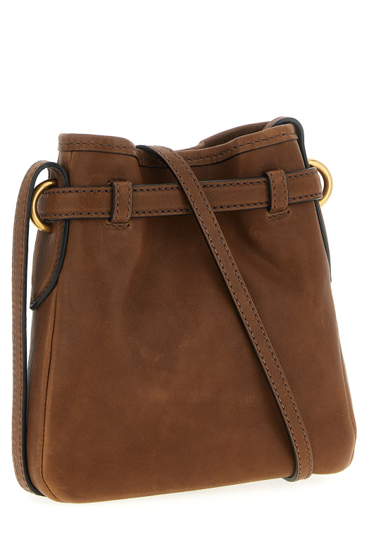 Nappa leather shoulder strap Brown