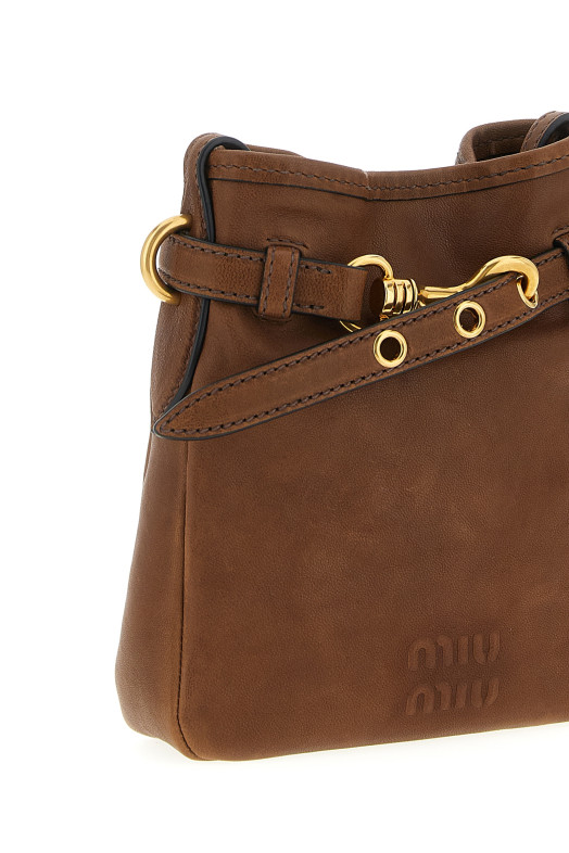 Nappa leather shoulder strap Brown