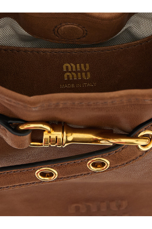 Nappa leather shoulder strap Brown