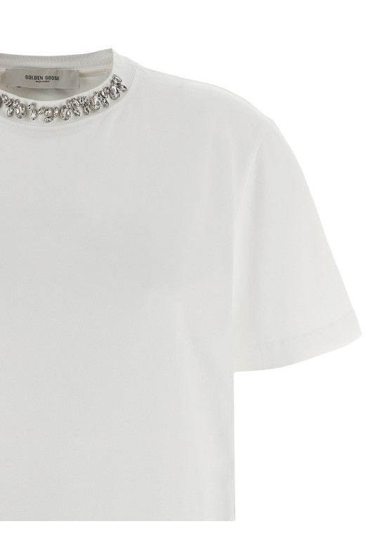 Crystal crew neck t-shirt White