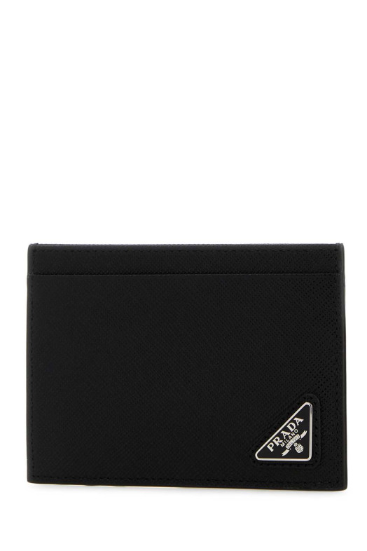 Черный кожаный держатель для карт Black PRADA (2MC130QHH)