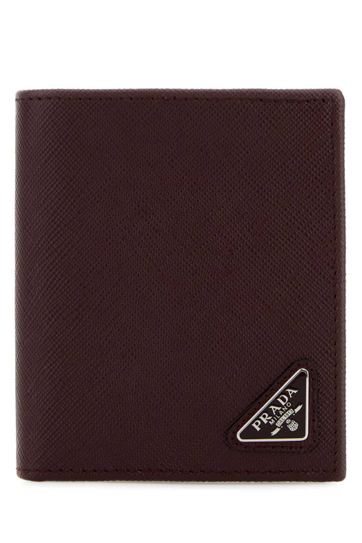 Бургундский кожаный кошелек PRADA (2MO004QHH)